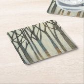 Birke Line I Rechteckiger Pappuntersetzer (angewinkelt)