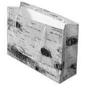 Birke Muster große Geschenktasche Geschenktüte (Vorderseite Schrägansicht)