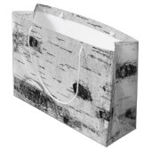 Birke Muster große Geschenktasche Große Geschenktüte (Rückseite Schrägansicht)