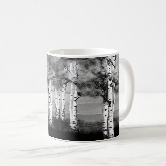Birken-Baum-Kaffee-Tasse Kaffeetasse (VorderseiteRechts)