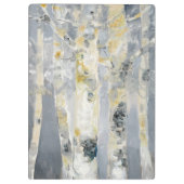 Birken-Bäume auf grauem Hintergrund 6 Klemmbrett (Rückseite)