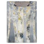 Birken-Bäume auf grauem Hintergrund 6 Klemmbrett (Vorderseite)