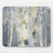 Birken-Bäume auf grauem Hintergrund 6 Mousepad (Vorne)