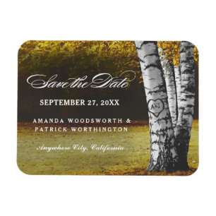 Birken-Herzbaum-Herbst-Save-the-Date-Magnete Magnet