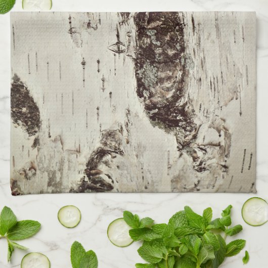 Birken-Holz-Baum-Stamm-Tee-Tuch Geschirrtuch (Gefaltet)