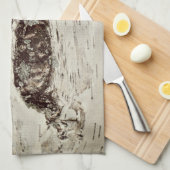 Birken-Holz-Baum-Stamm-Tee-Tuch Geschirrtuch (Viertel Falte)