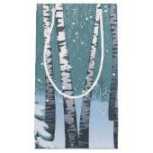Birken im Winter-Wald Kleine Geschenktüte (Vorderseite)