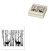 Birken mit Rentieren, Weihnachten Gummistempel (Stempel)