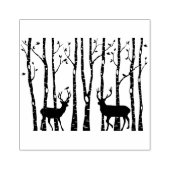 Birken mit Rentieren, Weihnachten Gummistempel (Prägung)