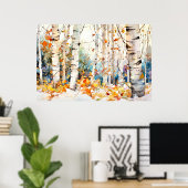 Birken Natur-Wandkunst Poster (Heimbüro)