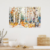 Birken Natur-Wandkunst Poster (Küche)