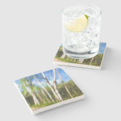 Birken Steinuntersetzer (Seitenansicht)