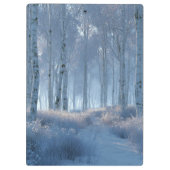 Birken-Strahlender-Schnee-Wald Klemmbrett (Rückseite)