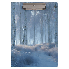 Birken-Strahlender-Schnee-Wald Klemmbrett