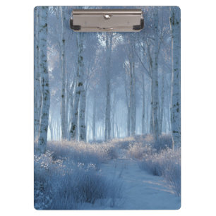 Birken-Strahlender-Schnee-Wald Klemmbrett