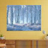 Birken-Strahlender-Schnee-Wald Leinwanddruck (Insitu (Wohnzimmer))
