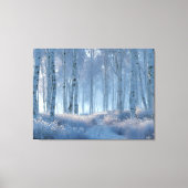 Birken-Strahlender-Schnee-Wald Leinwanddruck (Vorderseite)