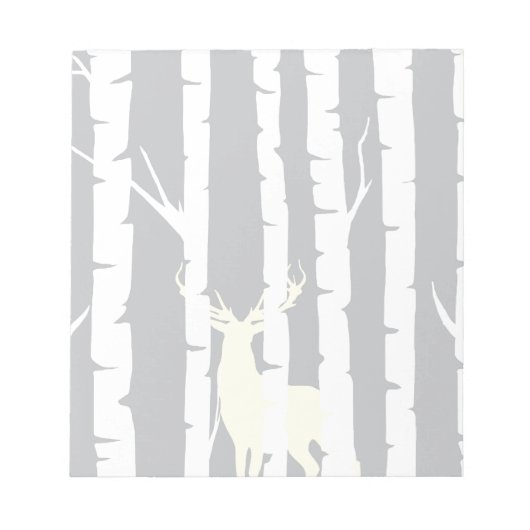 Birken und Hirsche Notizblock (Vorderseite)