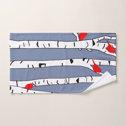 Birken und Vögel Badhandtuch Set (Handtuch)