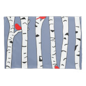 Birken und Vögel Kissenbezug (Vorderseite)