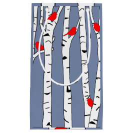 Birken und Vögel Kleine Geschenktüte