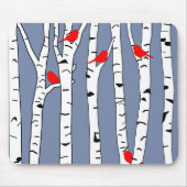 Birken und Vögel Mousepad (Vorne)