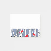 Birken und Vögel Post-it Klebezettel (Vorderseite)