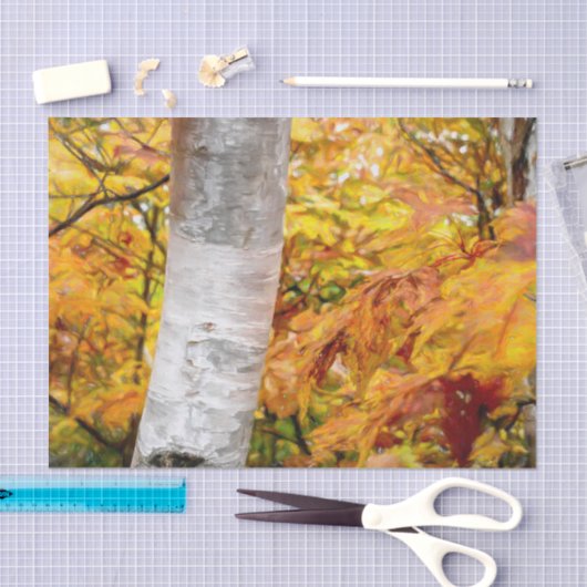 Birkenbaum-Blätter Seidenpapier (Handwerk)