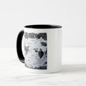 Birkenbaum im Wald, Detail, mit Moos Tasse (Vorderseite Links)