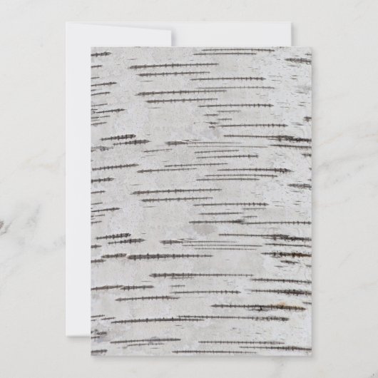 Birkenbaum rustikale Hochzeitsfeier Probe einladen Einladung (Rückseite)