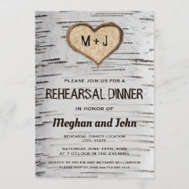 Birkenbaum rustikale Hochzeitsfeier Probe einladen Einladung