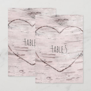 Birkenbaum- und geschnitzter herz-rustikale Tischn Einladung