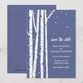 Birkenbaum und Schnee - Termin vormerken Save The Date (Vorne/Hinten)