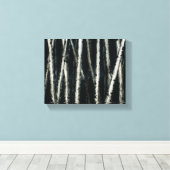 Birkenbäume bei nächtlich gestreiften Canvas Print Leinwanddruck (Insitu (Holzboden))