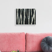 Birkenbäume bei nächtlich gestreiften Canvas Print Leinwanddruck (Insitu (Wohnzimmer))