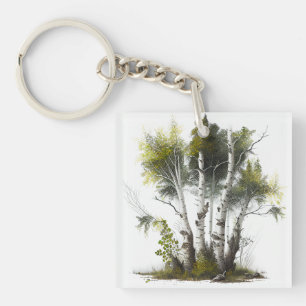 Birkenbäume, die Birken Nordirland Schlüsselanhänger