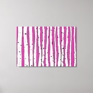 Birkenbäume, die Sie als Hintergrundfarbe auswähle Leinwanddruck