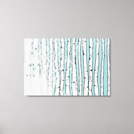Birkenbäume, die Sie als Hintergrundfarbe auswähle Leinwanddruck (Vorderseite)