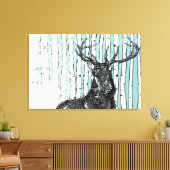 Birkenbäume, die Sie als Hintergrundfarbe auswähle Leinwanddruck (Insitu (Wohnzimmer))