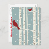 Birkenbäume Feiertagspostkarte (Vorne/Hinten)