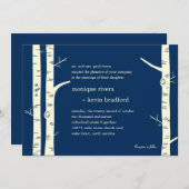 Birkenbaume Hochzeitseinladung - Marine Einladung (Vorne/Hinten)