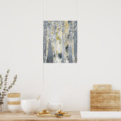 Birkenbäume im grauen Hintergrund Poster (Küche)