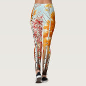 Birkenbäume im Herbst Leggings (Rückseite)