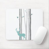 Birkenbäume mit Hirsch Mousepad (Mit Mouse)