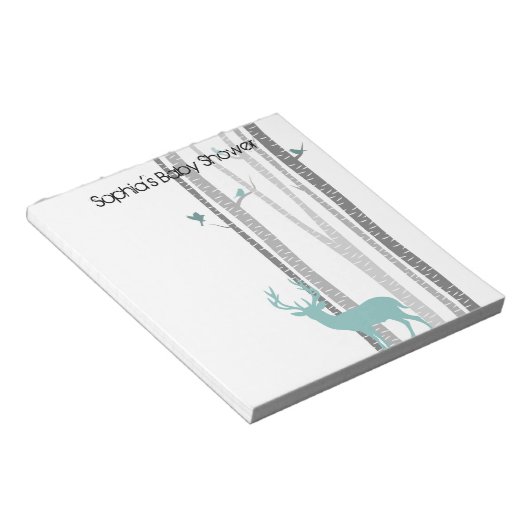 Birkenbäume mit Hirsch Notizblock (angewinkelt)