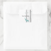 Birkenbäume mit Hirsch Quadratischer Aufkleber (Tasche)