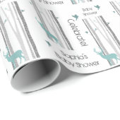 Birkenbäume mit HirschBaby-Dusche Geschenkpapier (Rolleneckpunkt)