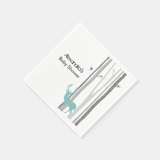 Birkenbäume mit HirschBaby-Dusche Serviette (Ecke)