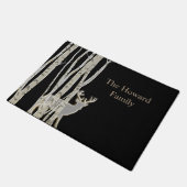 Birkenbäume mit Hirschmatte Fußmatte (Schrägansicht)