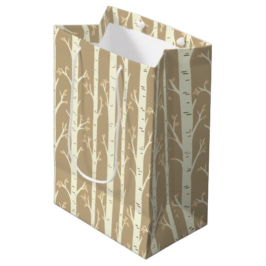 Birkenbäume Mittlere Geschenktüte (Vorderseite Schrägansicht)